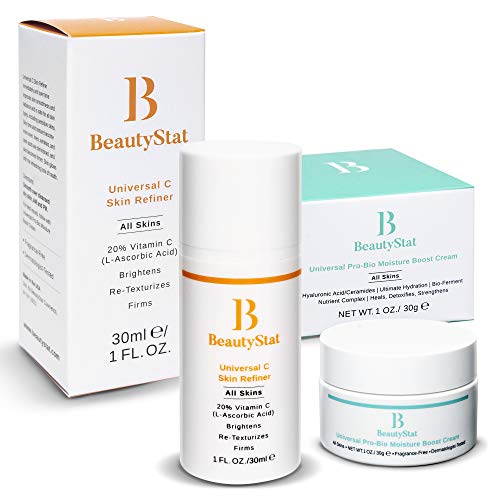 The BeautyStat Power Couple - Universal C Skin Refiner + Universal Pro-Bio Moisture Boost Cream BeautyStat