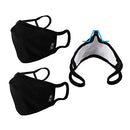 WITHMOONS 3PCS Cotton Face Mouth Mask Cool Mesh Cloth 3 Layers Facial Reusable Washable Nose Bridge Wire Black for Women Men WITHMOONS Store