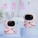 Bendi Sensory 360 Round U-Shaped Astronaut Design Mouthguard Electric Toothbrush for Kids Ages 2-7 - Automatic Memory Function - 5 Modes Toothbrush with Multiple Heads – Kids Travel Essentials (Pink) Infinity Warehouse