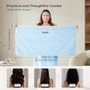 REDKISS Blue Towel Wrap for Women, XL Spa Shower Wrap with Hair Towel, Super Absorbent Bath Towels Robe for Body, Adjustable Microfiber Plush Bathrobe for Girls, Warmth Velcro Plus Size Wraps Towels Infinity Warehouse