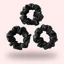 ZIMASILK 100% Mulberry Silk Hair Scrunchies,Best For Women And Girls’Hair.19MM Elastic Hair Bands for Ponytail Holder.Gentle And No hurt. (3 Pack,Black) ZIMASILK