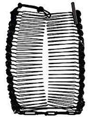 Original Stretch Banana Clip for Fine Thin & Short Hair Adjustable w/Bar Closure - Decorative, Sturdy Hair Clamp Holds Snug, Adds Volume, No Pressure or Breakage (Black Satin Cord & Glass Beads) HairZing Store