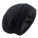 Satin Lined Hair Cover Sleep Cap - Adjustable Stay on No Fading Slouchy Skull Night Sleeping Beanie for Frizzy Natural Curly Hair Protection - Solid Black GB Selected