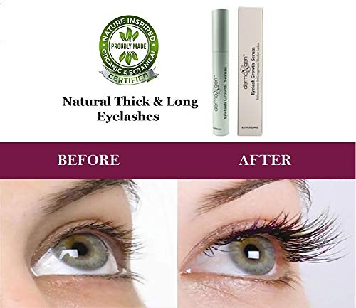 Dermaxgen Eyelash Growth Serum- Pure Organic - Enhancement For Longer, Fuller & Thicker Lashes and Eyebrows 3.5ML / FL OZ. DERMAXGEN