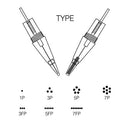 10 PCS M PMU Needle Cartridge for Cordless PMU Machine 3RL/3R/3P - Ombre Powder Brows Microblading Shading Eyeliner Lip Tattoo (3RL/3R/3P) M