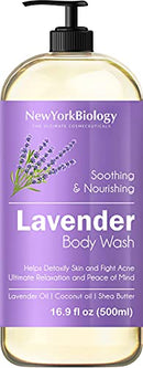 New York Biology Lavender Body Wash – Acne and Eczema Body Wash - Moisturizing and Hydrating Body Cleanser – Helps Restore and Cleanse Skin – Relaxing and Soothing Bath Wash – 16 oz NEW YORK BIOLOGY THE ULTIMATE COSMECEUTICALS