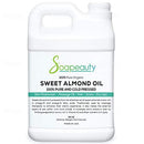 Sweet Almond Oil Organic Cold Pressed Unrefined | 100% Pure Natural Available in Bulk | Carrier for Essential Oils, Moisturizer for Skin, Face & Hair, Soap Making | Sizes 4OZ to 1 Gallon | (64 OZ) Soapeauty