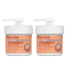 NATUREWELL Vitamin C Brightening Moisture Cream for Face, Body, & Hands, Visibly Enhances Skin Tone, Helps Improve Overall Texture & Provides Lasting Hydration, Pack of 2 (10 Oz each) NATURE WELL