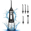 TUREWELL Water Flossing Cordless Oral Irrigator - 300ML Portable IPX7 Waterproof Water Teeth Cleaner, 3 Modes Water Cordless Pick for Teeth/Braces, 5 Water Jet Tips for Travel & Family Use TUREWELL