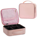 Stagiant Makeup Bag Portable Travel Makeup Train Case PU Leather Cosmetic Storage Organizer with Dividers for Girls Cosmetic Make Up Tools Toiletry Jewelry Digital Accessories (Pink) Stagiant