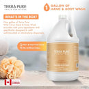 Terra Pure Wild Citrus Gallon Hand & Body Wash – Refill Jug for Hotels, Vacation Rentals, Guest Homes, Spas, Gyms | Bulk Liquid Soap Toiletries | No Color Added | For Sensitive Skin & Daily Use Infinity Warehouse
