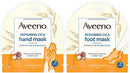 Aveeno Repairing CICA Foot Mask & Hand Mask with Prebiotic Oat and Shea Butter, for Extra Dry Skin, 1 ea Aveeno