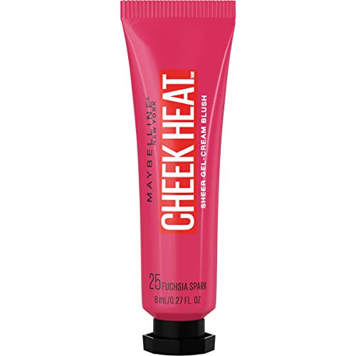 Maybelline Cheek Heat Gel-Cream Blush Makeup, Lightweight, Breathable Feel, Sheer Flush Of Color, Natural-Looking, Dewy Finish, Oil-Free, Fuchsia Spark, 0.27 Fl Oz Maybelline New York