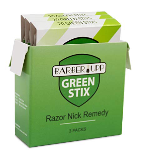 BARBERUPP Styptic Stick Shave Accessories (Green Stix, 3 Pack) Stops Bleeding For Razor Nicks For Men & Women - Sanitary and Great For Barbers or Personal BARBERUPP
