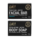 The Seaweed Bath Co. Unscented 3.75oz Exfoliating Detox Body Bar Soap and 3.75oz Purifying Detox Facial Bar Soap The Seaweed Bath Co. Store