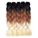 Ombre Kanekalon Braiding Hair 5 Pack Ombre Jumbo Braiding Hair Extensions 24 Inch Jumbo Braid Synthetic Hair for Braiding (5 pack, Black-Brown-Blonde) Angels Beauty Store
