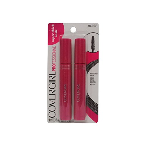 Covergirl Professional Super Thick Lash Mascara, Very Black 200 (Pack of 2) COVERGIRL