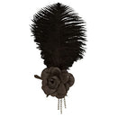 Amscan Roaring 20S Costume Party Jazzy Flapper Flower Hair Clip, Black, One Size amscan