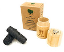 Vegan Biodegradable Bamboo Charcoal Dental Floss with Refillable Bamboo Container | Free Refill | Natural Candelilla Wax | 55yds x2 | Peppermint Essential Oil | Eco Friendly | Zero Waste Oral Care ME MOTHER EARTH
