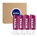 NIVEA Lip Balm, Blackberry Flavored Tinted Lip Balm Stick with Shea Butter and Jojoba Oil, 0.17 Oz, Pack of 4 NIVEA