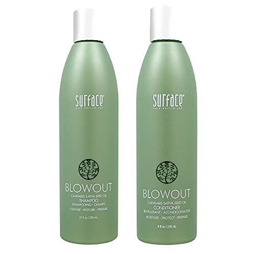 Surface Hair Blowout Shampoo/Conditioner Bundle for Women and Men - Organic Conditioner with Babassu Oil - Premium Volumizing Hair Products Surface Hair