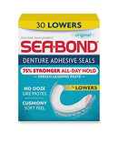 Sea Bond Secure Denture Adhesive Seals Lowers Original, Zinc Free, All Day Hold, Mess Free, 30 Count SEA-BOND.
