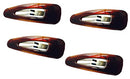 Parcelona French Small Tortoise Shell Brown 2" Celluloid Acetate Set of 4 Snap Hair Pin Clips for Women and Girls Parcelona