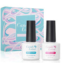 Gel Nail Base Top Coat Set - No Wipe Candy Lover UV LED Soak Off Nail Gel Polish, Long Lasting Mirror Shiny Glossy Finish Gift Kit Candy Lover