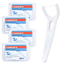 Dental Floss, FAMILIFE Unwaxed Dental Floss Picks Unflavored Fluoride Free Back Teeth Toothpicks Flossing Flossers Threaders Sticks with 4 Travel Handy Cases 120 Count FAMILIFE