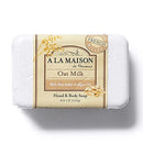 A La Maison Oat Milk Bar Soap 8.8 oz. | 1 Pack Triple French Milled All Natural Soap | Moisturizing and Hydrating For Men, Women, Face and Body A LA MAISON