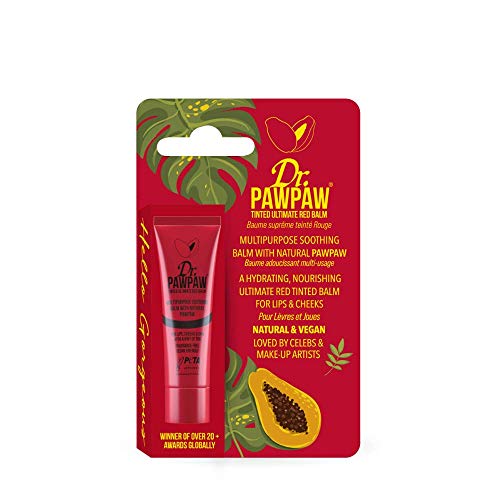 Dr. PAWPAW Multi-Purpose Balm | No Fragrance Balm, For Lips, Skin, Hair, Cuticles, Nails, and Beauty Finishing | 10 mL (Ultimate Red, 1 Pack) Dr. PAWPAW ORIGINAL BALM