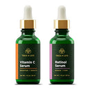 NEW LOOK | Tree of Life Vitamin C Brightening Serum and Retinol Firming Serum, Turn Back Time Facial Serum Duo, Glowing & Revitalizing Skin, 2 Count x 1 Fl Oz Tree of Life Beauty
