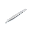 G.S Volume Eyelash Extension Tweezer - Professional Angled Curved Pointed L-Shaped Precision Tweezers for 3D 4D 6D Lashes Extension - Silver Non Slip Handle ELT-013 G.S ONLINE STORE