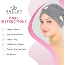 HALLEY Cotton Hair Towel Wrap (3 Packs) Super Absorbent Fast Drying Turbans for Thick, Wet Hair with Button (Black, Grey, Pink) Infinity Warehouse
