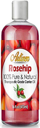 16oz Rosehip Oil by Artizen (100% Pure & Natural) - Cold Pressed & Harvested From Fresh Roses Bushes & Rose Seed - Rose Hip Oil is Perfect for Your Skin, Face, Nails, & Hands Artizen