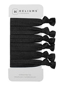 Cyndibands Gentle Elastic Knotted Ribbon Ponytail Holders Hair Ties 6-pack (All Black) Cyndibands