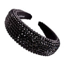 SP SOPHIA COLLECTION Women's Sparkling Crystal Padded Rhinestone Wide Bejeweled Hair Headband Party Hairband Hair Accessories in Black SP Sophia Collection