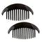 Camila Paris CP2872/2 Black Large Interlocking Combs Set of 2 French Hair Side Combs, Flexible Durable Strong Hold Hair Clips for Women, No Slip Styling Girls Hair Accessories, Made in France Camila