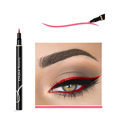 Cat Eye Makeup Waterproof Neon Colorful Liquid Eyeliner Pen Make Up Comestics Long-lasting Black Eye Liner Pencil Makeup Tools (red) DNM