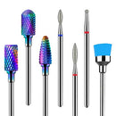 MelodySusie Nail Drill Bits Set, 7pcs Carbide Diamond Cuticle Drill Bits 3/32'' for Acrylic Gel Nails File Remove, Manicure Pedicure Nail Prep Tools for Nail Drill E-File, Home Salon Nail Art Supply MelodySusie