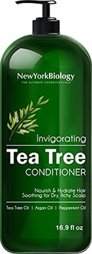 New York Biology Tea Tree Conditioner – Deep Cleanser – Relief for Dandruff and Dry Itchy Scalp – Therapeutic Grade - Helps Promote Hair Growth – 16.9 fl Oz NEW YORK BIOLOGY THE ULTIMATE COSMECEUTICALS