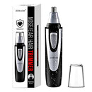 Ear and Nose Hair Trimmer Clipper - 2021 Professional Painless Eyebrow & Facial Hair Trimmer for Men Women, Battery-Operated Trimmer with IPX7 Waterproof, Dual Edge Blades for Easy Cleansing Black ZORAMI