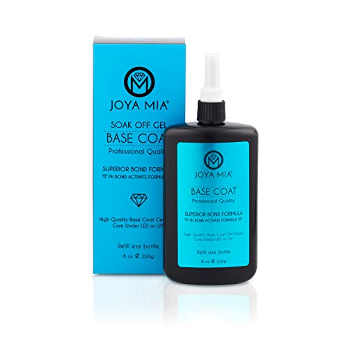 Top Coat And Base Coat For Acrylic Or Gel Nails By JOYA MIA Professional Gloss Top And Base Coat Gel Nail Polish Long Lasting Soak Off No Cleaners Needed (15ml, Top Coat) JOYA MIA