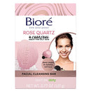 Bioré Rose Quartz + Charcoal Facial Cleansing Bar, Daily Face Wash, Oil Free, Dermatologist Tested, Non-Comedogenic, Cruelty Free, Vegan Friendly Bioré
