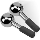 Ice Globes For Facials | Unbreakable Steel Cooling Roller | Cryo Sticks for Face | Massager For Face Neck & Eyes | Skin Care For Dark Circles, Puffiness, Wrinkles, Collagen Production (BLACK) PRIME Fitness