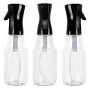 Houseables Continuous Spray Water Bottle, Hair Mist Sprayer, White, 24 Oz, 3 Pack, 10", Ultra Fine, Solvent & BPA Free Clear Plastic, Pressurized Mister, With Pump, For Stylist, Salon, Barber Houseables