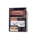 KISS Magnetic Eyeliner & Lash Kit, Lure, 1 Pair of Synthetic False Eyelashes With 5 Double Strength Magnets and Smudge Proof, Biotin Infused Black Magnetic Eyeliner with Precision Tip Brush KISS