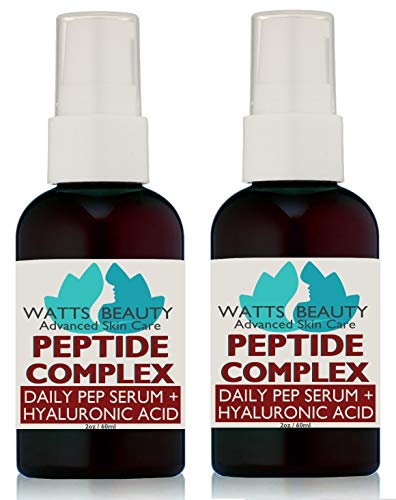 Watts Beauty Peptide Anti-Aging Face Serum - Hyaluronic Acid and Collagen Boosting Daily Face Care Polypeptide Complex with L-Arginine Firms Wrinkles and Boosts Collagen 4 oz Watts Beauty
