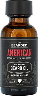 Live Bearded: Beard Oil - American - Premium Beard and Skin Care with Jojoba Oil - 1 fl. oz. - Beard Itch and Dry Skin Relief - Handcrafted with All-Natural Ingredients - Made in the USA Live Bearded