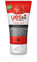 Yes To Tomatoes Clear Skin Detoxifying Charcoal Mud Mask, 2 Fl Oz, For Acne Prone Skin To Draw Out Impurities And Prevent Breakouts, Contains Salicylic Acid, 96% Natural Ingredients Yes To
